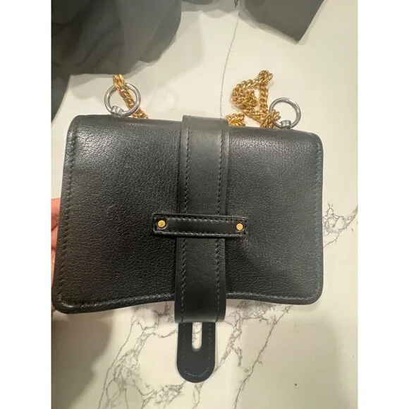 Chloé purse Aby Chain Leather Crossbody Bag With Gold Chain Strap & Buckle - Picture 9 of 14